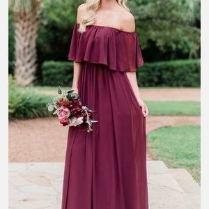 Revelry Abigail Bridesmaid dress in Merlot